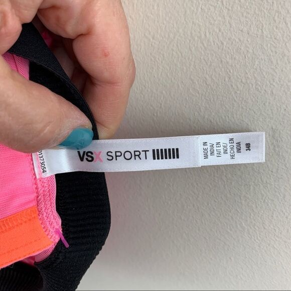 Victoria's Secret Front Zip Pink‎ and Orange Underwire Sports Bra 34B - Picture 5 of 10